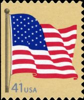 Scott 4191<br />41c Flag - USPS microprinted left of flagpole<br />Convertible Booklet Single<br /><span class=quot;smallerquot;>(reference or stock image)</span>