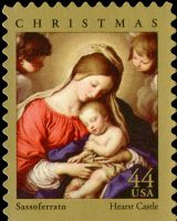 Scott 4424<br />44c Madonna and Child by Sassoferrato (DSB)<br />Double-Sided Booklet Pane Single<br /><span class=quot;smallerquot;>(reference or stock image)</span>