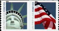 Scott 4488-4489; 4489a<br />Forever Lady Liberty and American Flag (Coil)<br />Coil Pair #4488-4489a (2 designs)<br /><span class=quot;smallerquot;>(reference or stock image)</span>