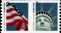 Scott 4490-4491<br />Forever Lady Liberty and American Flag: (AVR)<br />Coil Pair #4491a #4490-4491 (2 designs)<br /><span class=quot;smallerquot;>(reference or stock image)</span>