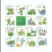 Scott 4524<br />Forever Go Green<br />Pane of 16 #4524a-4524p (16 designs)<br /><span class=quot;smallerquot;>(reference or stock image)</span>