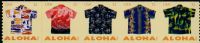 Scott 4597-4601<br />32c Aloha Shirts<br />Coil Strip of 5 #4601a (5 designs)<br /><span class=quot;smallerquot;>(reference or stock image)</span>