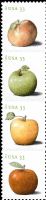 Scott 4727-4730<br />33c Apples<br />Pane Vertical Strip of 4 #4730a(4 designs)<br /><span class=quot;smallerquot;>(reference or stock image)</span>