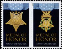 Scott 4822-4823; 4823c<br />Forever WWII Medals of Honor (Pestige Folio)<br />2013 Date; Pestige Folio Pair #4822-4823 (2 designs)<br /><span class=quot;smallerquot;>(reference or stock image)</span>