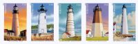 Scott 4795b<br />Forever New England Coastal Lighthouses<br />Imperforate Pane Horizontal Strip of 5 #4743-4747 (5 designs)<br /><span class=quot;smallerquot;>(reference or stock image)</span>