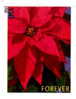 Scott 4816a<br />Forever Poinsettia: 2013<br />Imperforate Double-Sided Booklet Single<br /><span class=quot;smallerquot;>(reference or stock image)</span>