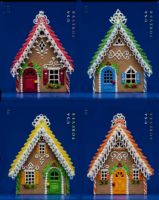 Scott 4820f<br />Forever Gingerbread Houses<br />Imperforate Double-Sided Booklet Block of 4 #4817-4820 (4 designs)<br /><span class=quot;smallerquot;>(reference or stock image)</span>