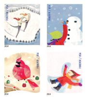 Scott 4940a<br />Forever Winter Fun<br />Double-Sided Booklet Block of 4 #4937-4940 (4 designs)<br /><span class=quot;smallerquot;>(reference or stock image)</span>