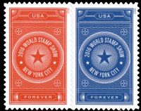 Scott 5010-5011; 5011a<br />Forever World Stamp Show - New York City NY 2016<br />Pane Pair 5010-5011 (2 designs)<br /><span class=quot;smallerquot;>(reference or stock image)</span>
