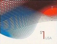 Scott 4953a<br />$1.00 Patriotic Wave<br />Imperforate Pane Single<br /><span class=quot;smallerquot;>(reference or stock image)</span>