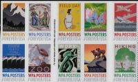 Scott 5179-5189<br />Forever WPA Posters (Works Progress Administration)<br />Double-Sided Booklet Block of 10 #5189a (10 designs)<br /><span class=quot;smallerquot;>(reference or stock image)</span>