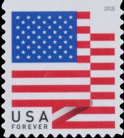 Scott 5263<br />Forever U.S. Flag - microprint Right of Flag Fold on Fifth White Stripe<br />Double-Sided Booklet Pane Single<br /><span class=quot;smallerquot;>(reference or stock image)</span>