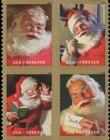 Scott 5332-5335<br />Forever Sparkling Holidays<br />Double-Sided Booklet Block of 4 #5335a (4 designs)<br /><span class=quot;smallerquot;>(reference or stock image)</span>