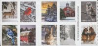 Scott 5532-5541; 5541a<br />Forever Winter Scenes (DSB)<br />Double-Sided Booklet Block of 10 #5532-5541 (10 designs)<br /><span class=quot;smallerquot;>(reference or stock image)</span>