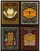 Scott 5615-5618; 5618<br />Forever Western Wear (DSB)<br />Double Side Booklet Block of 4 #5615-5618 (4 designs)<br /><span class=quot;smallerquot;>(reference or stock image)</span>