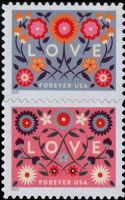 Scott 5660-5661<br />Forever Love - Flowers<br />Pane Vertical Pair #5660-5661 (2 designs)<br /><span class=quot;smallerquot;>(reference or stock image)</span>