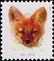 Scott 5742<br />40c Red Fox<br />Microprint Right Ear; Pane Single<br /><span class=quot;smallerquot;>(reference or stock image)</span>