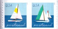 Scott 5749-5750; 5750a<br />Postcard Rate Sailboats (Coil)<br />Coil Pair #5749-5750 (2 designs)<br /><span class=quot;smallerquot;>(reference or stock image)</span>