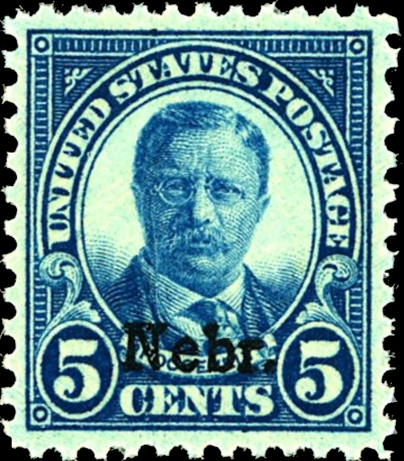 Classic U.S. Stamps Scott 674, 5c Theodore Roosevelt; Nebraska Overprint