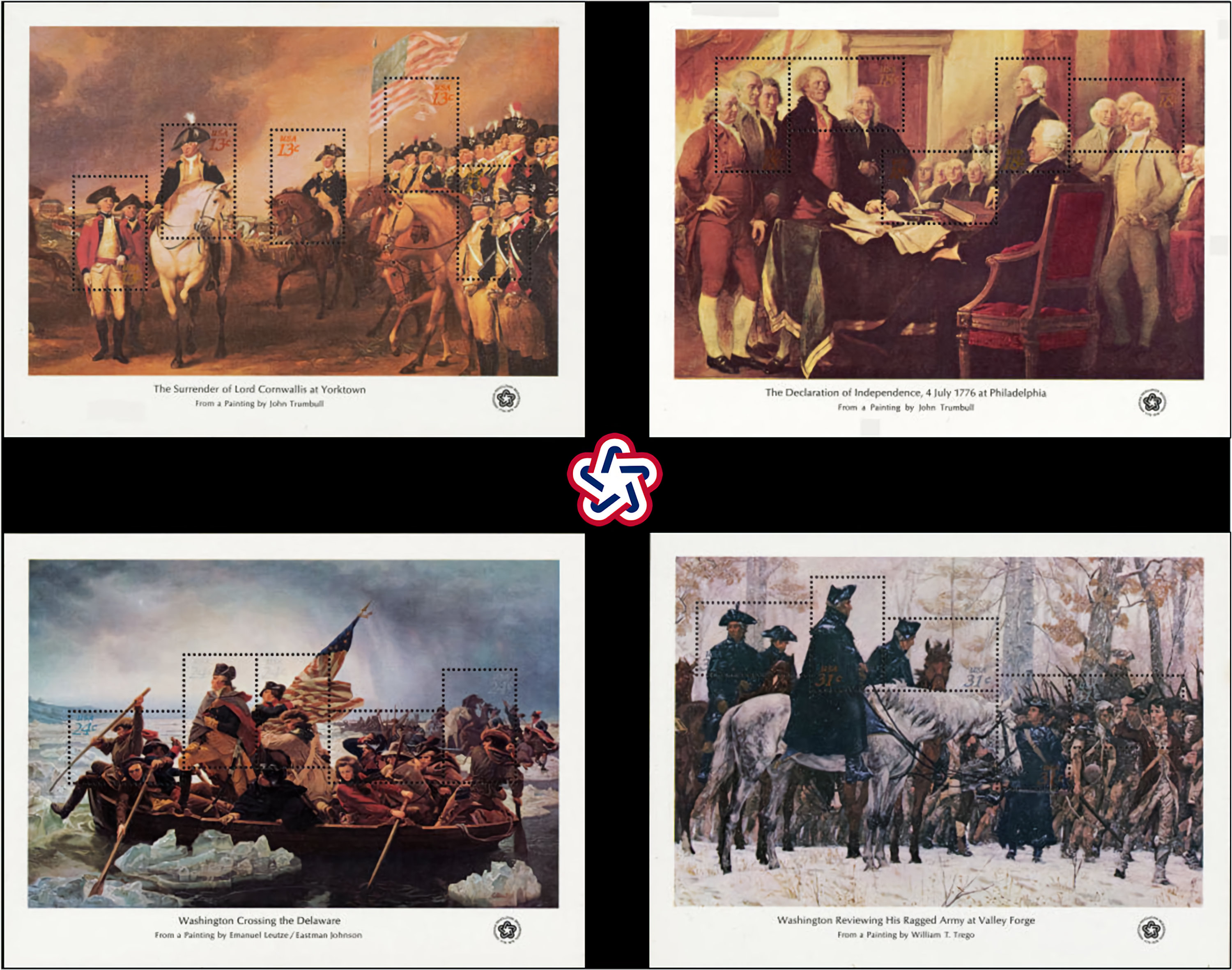 Modern U.S. Stamps: Scott 1686-1689;1689(SS), $3.44 Modern U.S. Stamps: Scott 1686-1689;1689(SS), $3.44