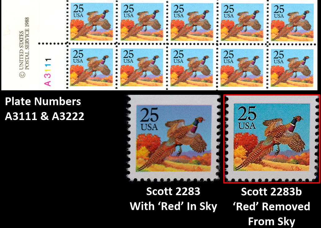 Modern U.S. Stamps Scott 2283, 25c Pheasant (VB)