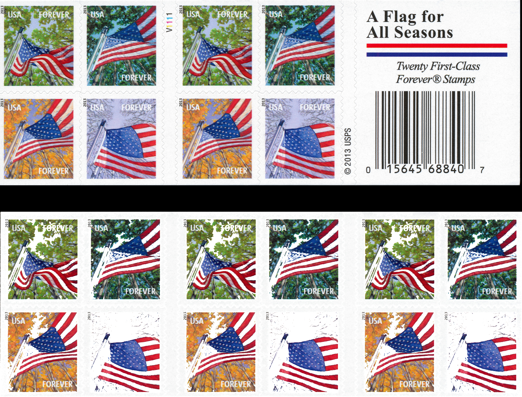 Modern U.S. Stamps: Scott 4796-4799; 4799a, Forever A Flag for All ...