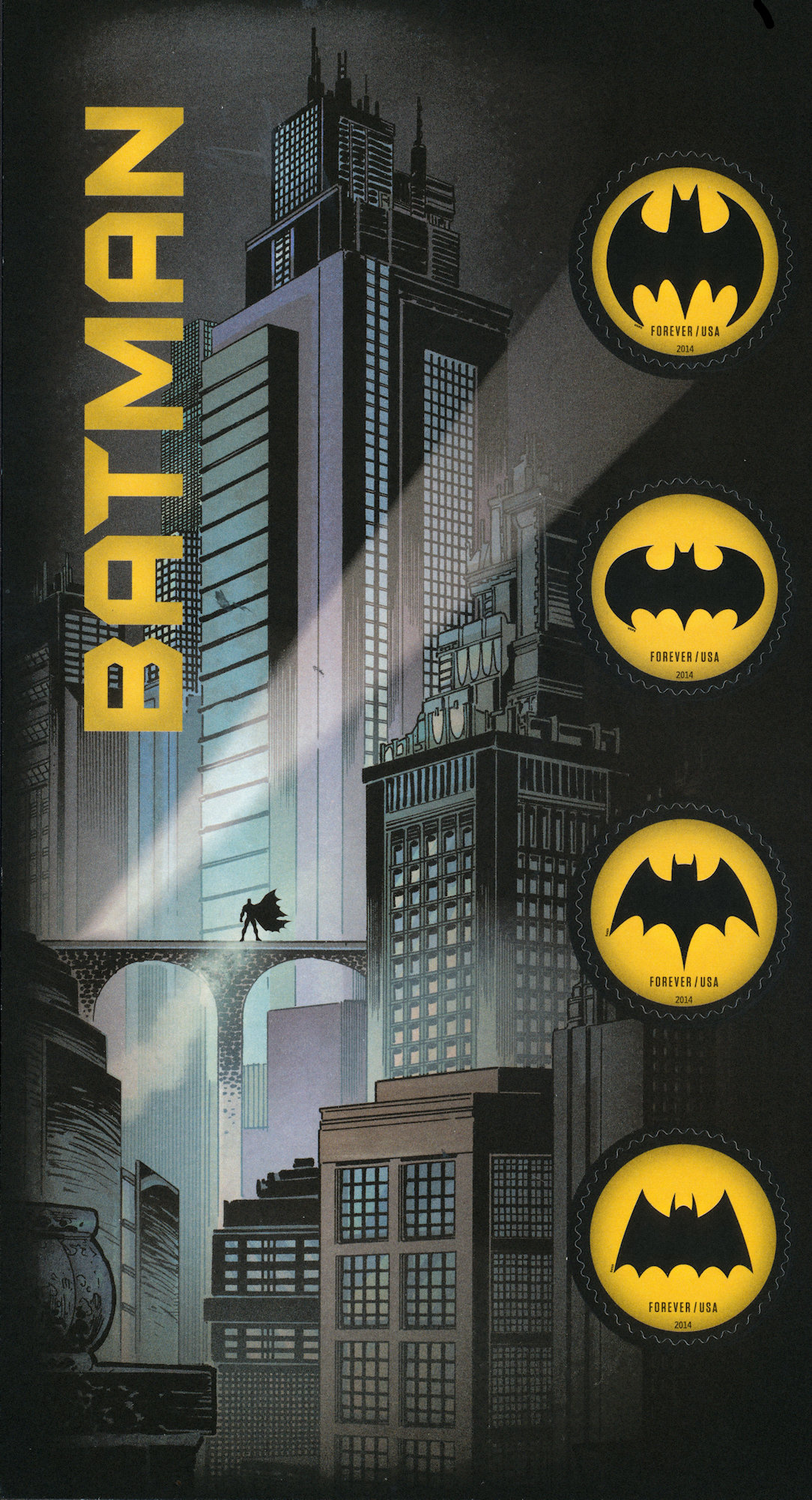 Modern U.S. Stamps: Scott 4928-4935; 4935a, Forever Batman and Bat