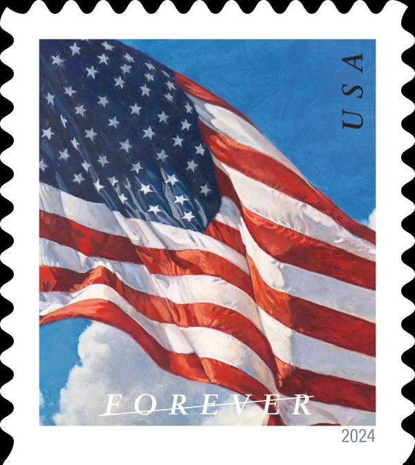 50 USPS Forever First Class Stamps – Mixed Flag Variations 2024 – Mint Coils